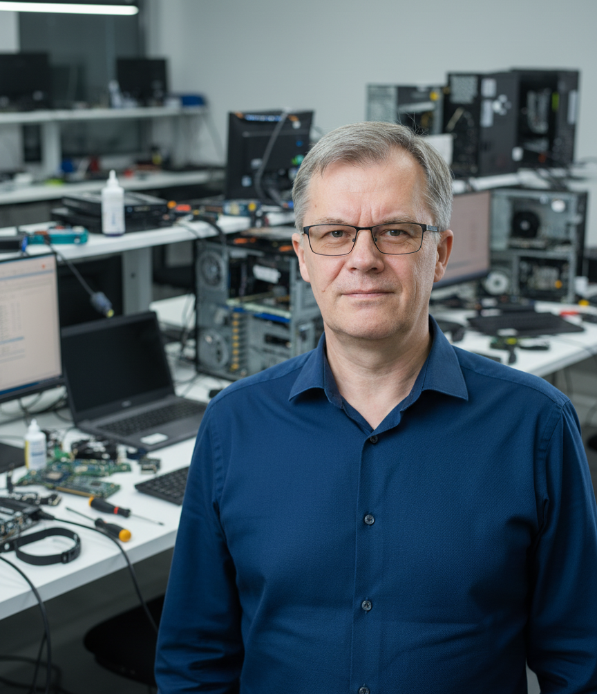 Arvutipesa töömees ootab kirju ja kõnesid, arvutitermont, hooldus, tarvikud, IT-tarvikud, windowsi uuendus, arvuti hooldus